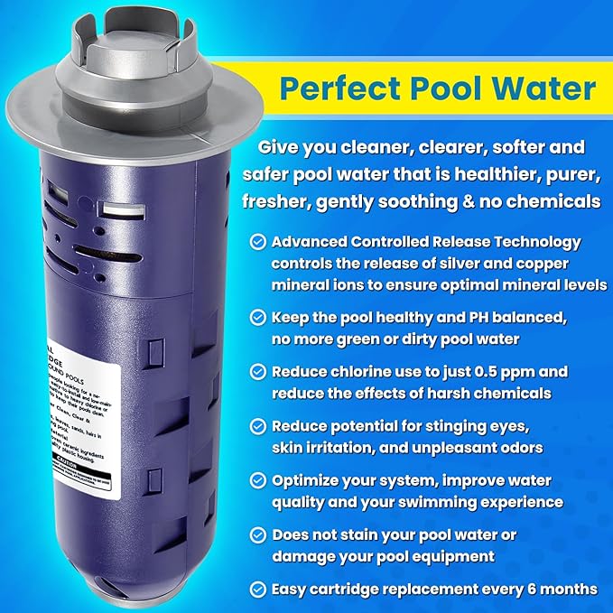 Replacement for Nature2 Duoclear 25 35 Mineral Cartridge W28000 W28001 for All Zodiac Duoclear & Nature2 Fusion, Fusion Soft, Vision Pro System Aboveground Ingroud Swimming Pool Up to 35,000 Gallons