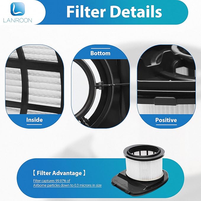 IZ362H Filters for Shark IZ382H IZ377H IZ387H IZ376H IZ162H IZ362H IZ361H UZ365H WZ440H IZ440H IZ462H IZ464H IZ482H IZ483H Stick Vacuums, Part XHF161H & 617FJ140