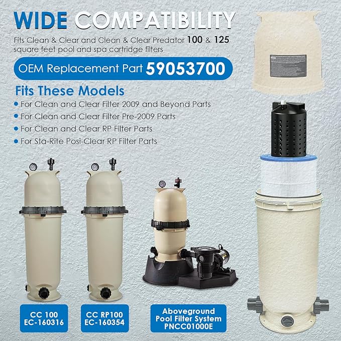 Yoursme 59053700 Center Core Replacement for Pentair Clean and Clear 100 and 125 Square Feet EC-160354 CCRP100 Pool/Spa Cartridge Filter