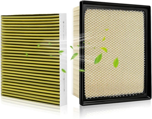 Engine & Cabin Air Filter Set for 2014-2021 Toyota Tundra 5.7L 4.6L, 2014-2021 Toyota Sequoia 5.7L - Activated Carbon - Automotive Replacement Accessories #CA11895 CF10285