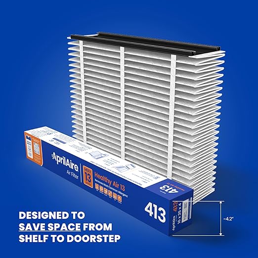 AprilAire 413 Replacement Filter for AprilAire Whole House Air Purifiers - MERV 13, Healthy Home Allergy, 16x25x4 Air Filter (Pack of 2)
