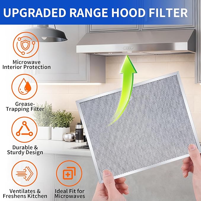 BPS1FA30 Range Hood Grease Filter Replacement, NuTone - Fit 11-3/4" x 14-1/4" x 3/8" - Replaces 99010299, 99010305, BPS2FA30, AP3378953 Compatible with QS1, QS2, WS1 Models 2 Pack