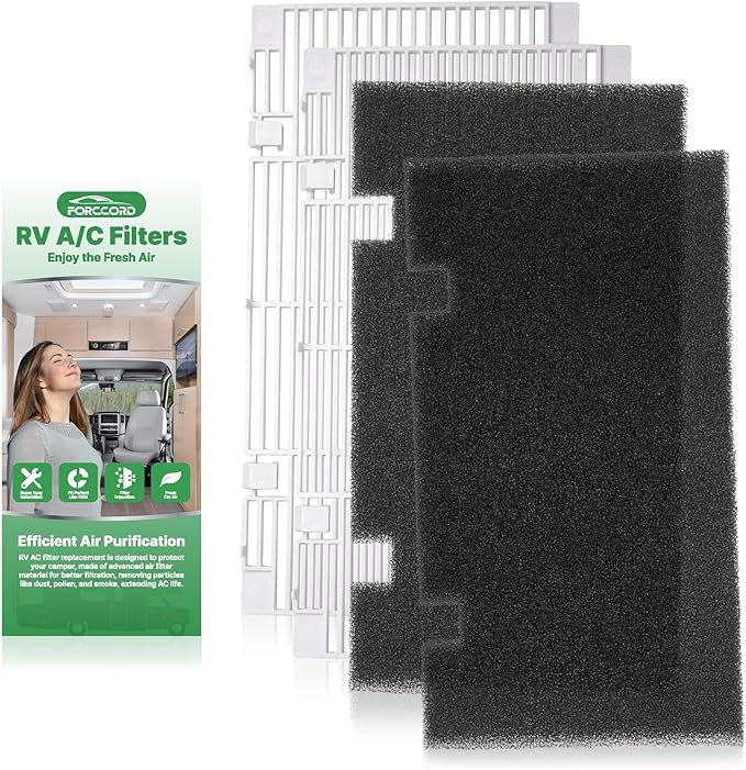 2-Pcs Air Conditioner Grille For RV A/C Conditioner Ducted Air Grille Duo-Therm Air Conditioner Grille Replacement 3104928.019 RV Interior Parts & Accessories with Air Filter Pad