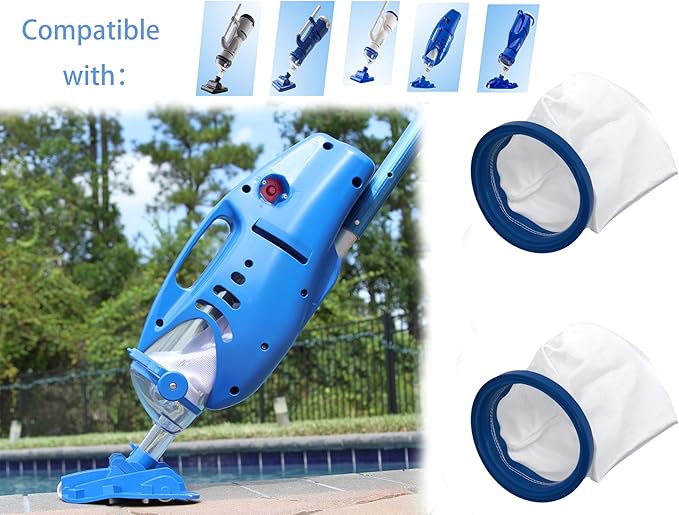 Sand & Silt Filter Bag P30X022SS/ PBW022SS Compatible with Pool Blaster Max, Catfish Ultra, iVac 250, iVAC C2, Volt FX-4 and Jacuzzi JPV200 Handheld Pool Vacuums（2 Pack）