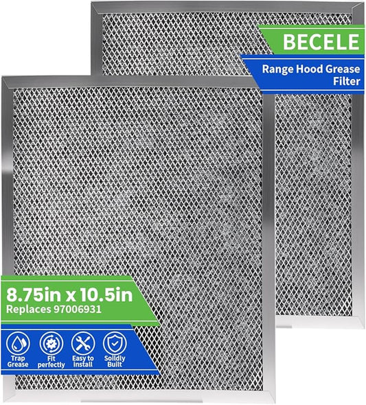 Range Hood Grease Filter 10.5" x 8.75", Compatible with Br-oan BP29 97006931, Kitchen Stove Hood Vent Exhaust Fan Replacement Filter, Aluminum Mesh Grease & Air Filter, 2-Pack