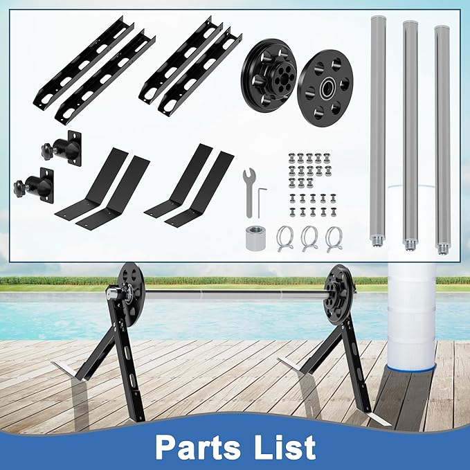 Pool Cartridge Filter Cleaner Tool with Stand, Filter Cleaner and Adapter Compatible with 3", 4", and 6" Cartridges, Sturdy Frame for Durable & Efficient Cleaning (Filter Cartridge Not Included)