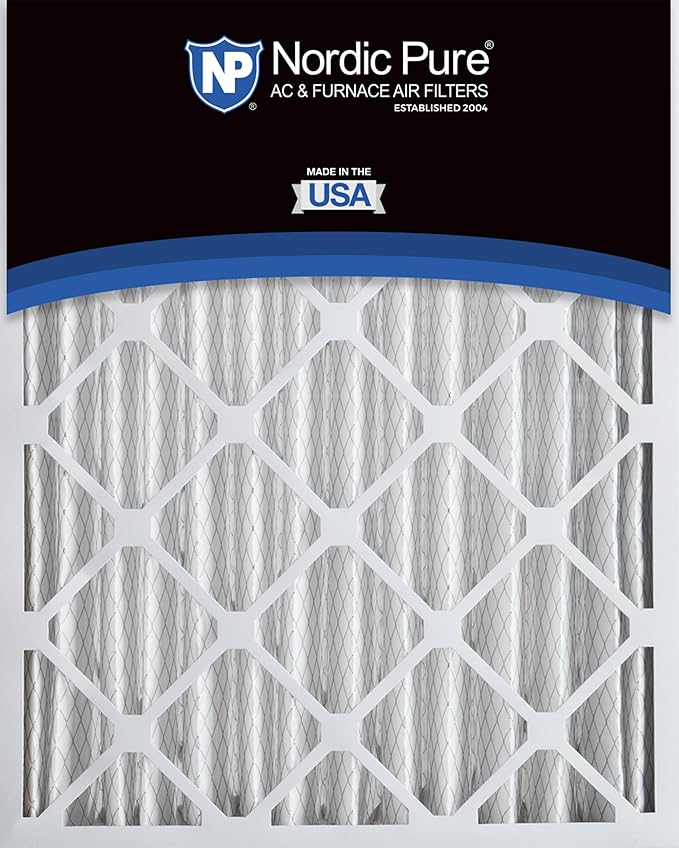 Nordic Pure 20x20x4 (Actual Size: 19 1/2 x 19 1/2 x 3 5/8) Pleated MERV 12 Air Filter 1 Pack