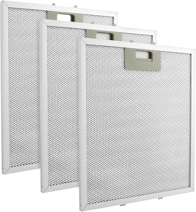 3pcs W10169961A 5 Layer Extractor Fan Silver Range Hood Filter, Aluminum Mesh Hood Grease Filter 10.5 x 12 Inch Fit for Whirlpool, Kitchen Aid, Range Hoods