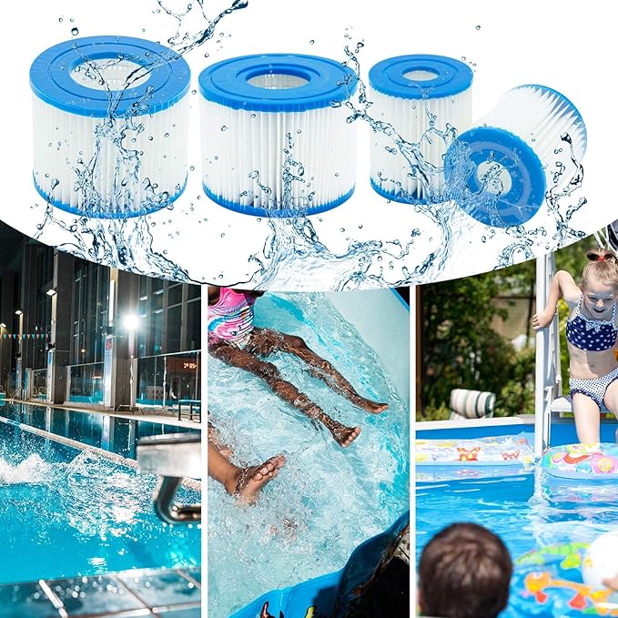 Type I Pool Filter Cartridge, 3.11 x 3.48 Inch Size I for Swimming Pool Filter,Pool Filter Pumps Universal Replacements (8 Pcs)