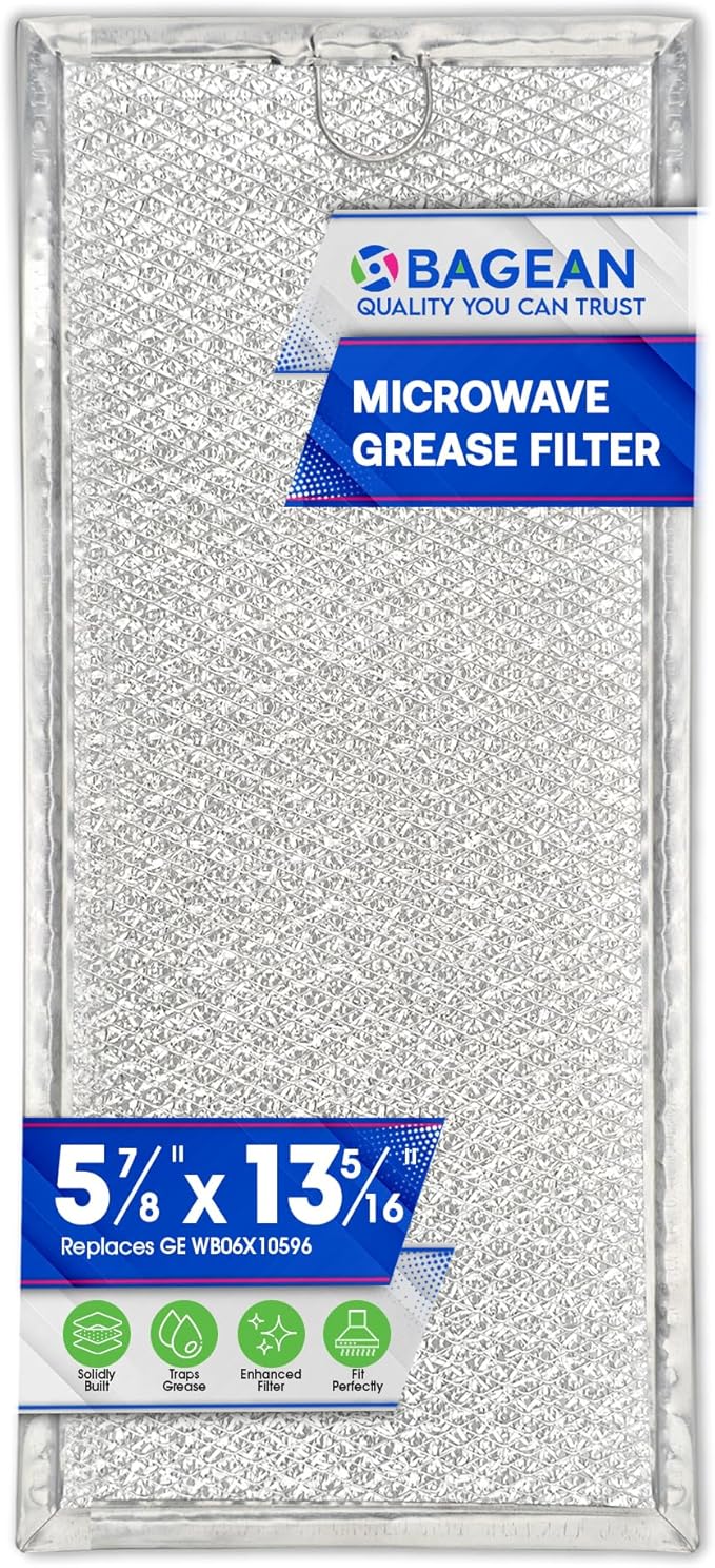 Microwave Filter Replacement 13.3" x 5.85" WB06X10596 GE Microwave Filter Fits Whirlpool Maytag Samsung - Aluminum Mesh Screen Grease Filter - Filters Air Entering Over the Range Oven Vent Fan