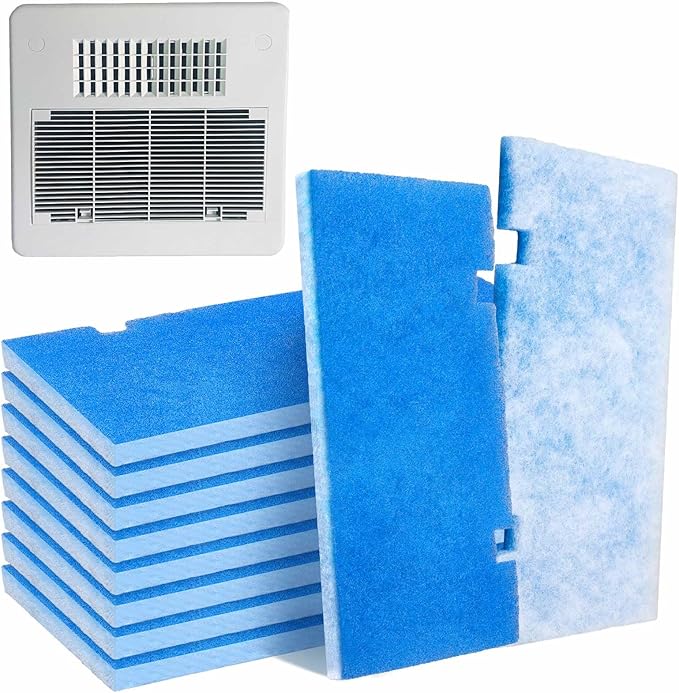 Ziliny 10 Pack RV AC Filters for Air Conditioner Vent 14 x 7.5 Inch RV Filters Replacement for Air Conditioner Vent Compatible with MERV 6 AC Filter(Rectangle with Two Notches)