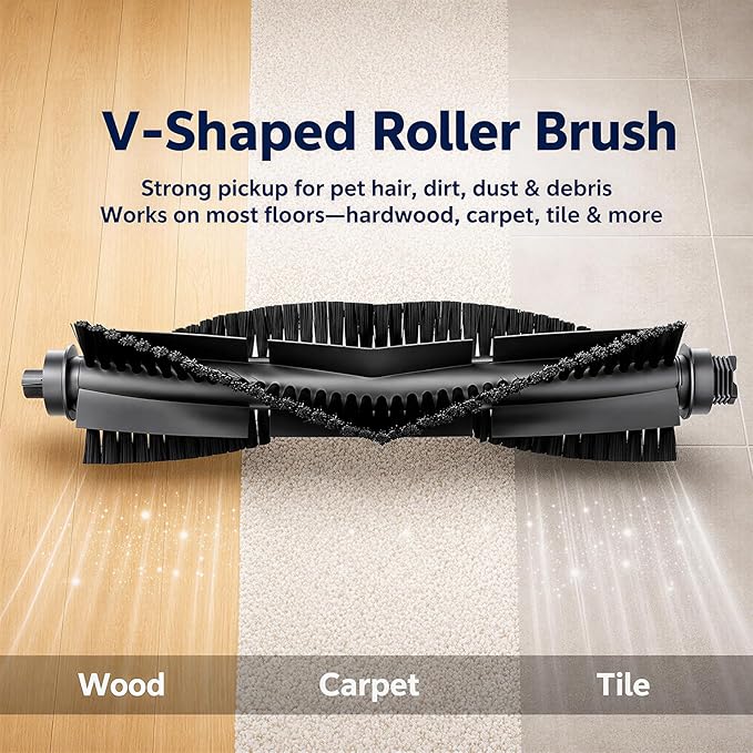 WVCR200S Accessories Kit for WYZE Robot Vacuum Cleaner WVCR200S Replacement Parts Kit, 2 Main Roller Brush, 6 Hepa Filter, 8 Side Brush, 1 Cleaning Tools (17PCS)