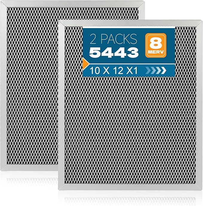 2-Packs 5443 Washable MERV 8 Dehumidifier Filter 10x12x1 Compatible with AprilAire Whole-House Models1830 1850 1852 and Ventilation Models 8191 8192