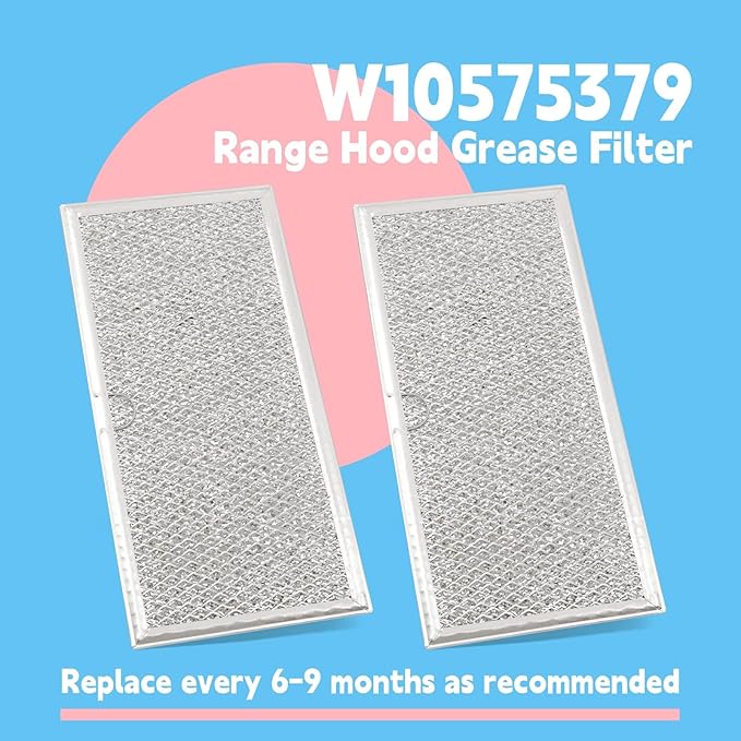 2Pcs W10575379 W11190170 12-Laye Aluminum Mesh Downdraft Range Hood Grease Filter Compatible With Whirlp 5.5 x 11.63 x 0.09 Inches