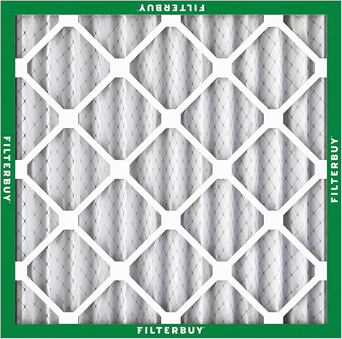 Filterbuy 10x10x2 Air Filter MERV 8 Essential Dust & Allergy Defense (1-Pack), Electrostatic Pleated HVAC AC Furnace Filters Replacement, Made in USA (Actual Size: 9.50 x 9.50 x 1.75)