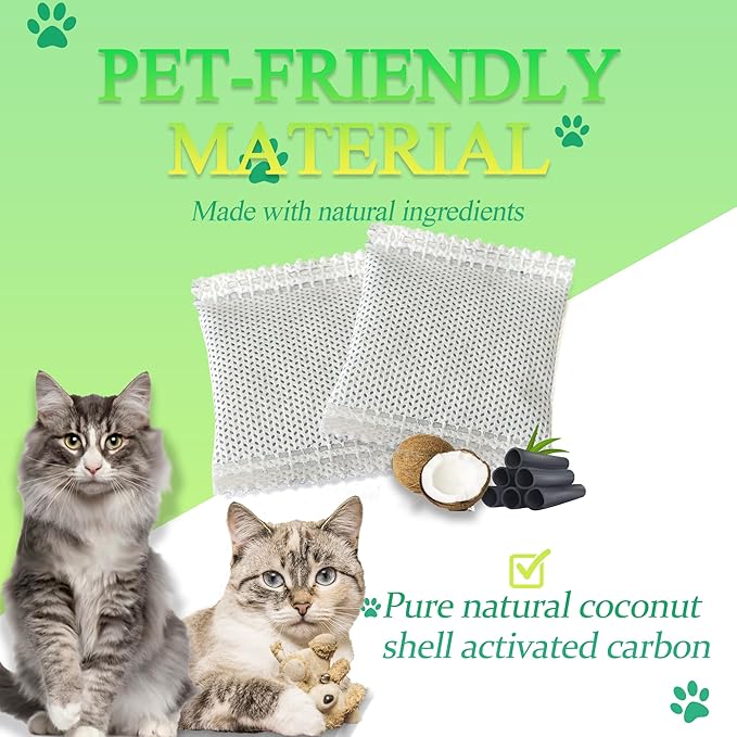 PurifyLogix 12 Pack Odor Eliminator for PuraMax Self-Cleaning Cat Litter Box, Natural Activated Charcoal Filters Refills, Cat Toilet Odor Control Replacement for Automatic Litter Box