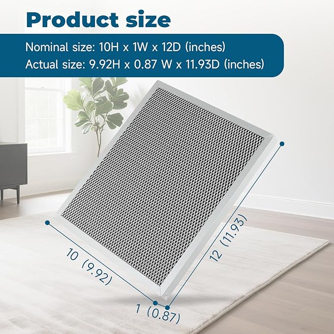 2-Packs 5443 Washable MERV 8 Dehumidifier Filter 10x12x1 Compatible with AprilAire Whole-House Models1830 1850 1852 and Ventilation Models 8191 8192