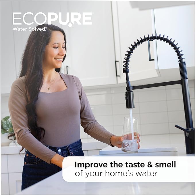 EcoPure EPW2C Carbon Block Universal Whole Home Water Filter 2-Pack – Fits Standard Capacity Systems – NSF Certified – 5 Micron – Reduces Chlorine, Sediment, Sand, Dirt & Rust – 3-Month Life per Filter
