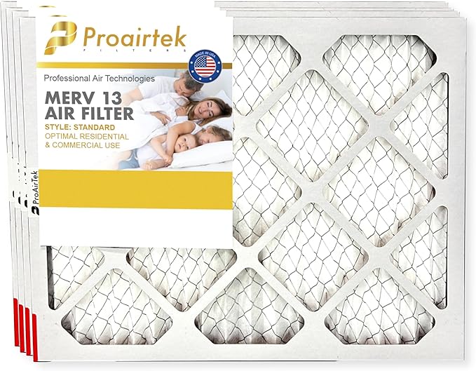 Proairtek AF16201M13SWH Model 16x20x1 Pack of 4 Air Filters, MERV 13; Ideal for Anyone Wanting Clean, Crisp Air in Their Home