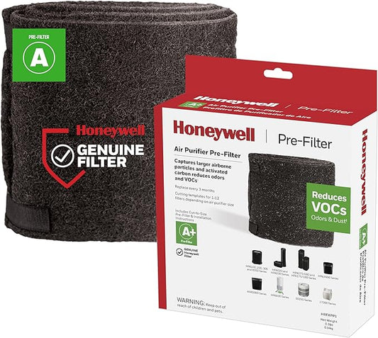 Honeywell Premium Odor-Reducing Air Purifier Replacement Pre-Filter Roll with Cutting Templates, Air Filter, HRF-APP1 (A+), Black