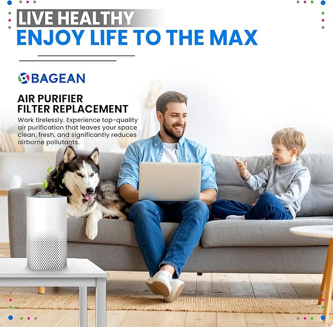 Bagean KILO HEPA Air Filter Compatible with Afloia Air Purifier Filter Replacement - Fits Afloia KILO KILOPRO MIRO MIROPRO - H13 True HEPA with Carbon Filters 99.98% Particles and Purifies Air (1-Pk)