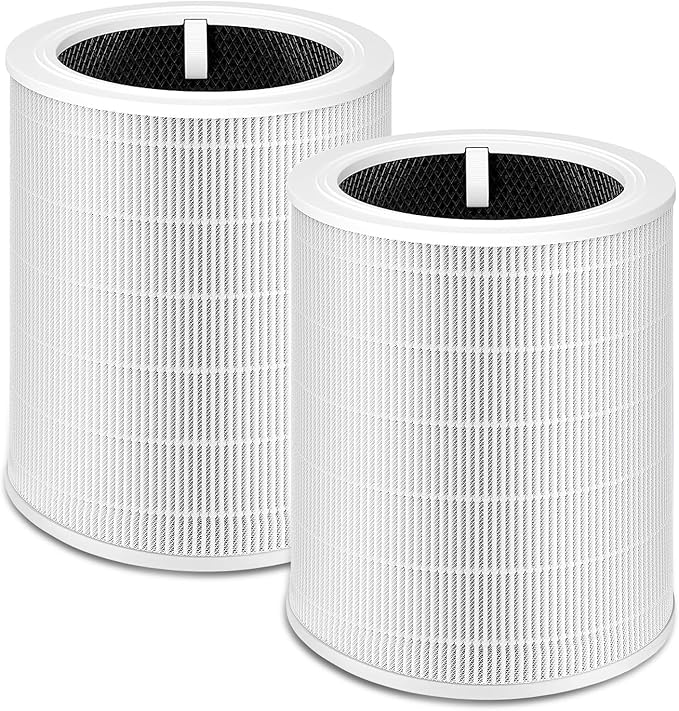 Core 600S Replacement Filter Compatible With Levoit Core 600s/Core 600s-P, 3 in 1 Efficient Particle&Activated Carbon Filter, #Core 600S-Rf for Home Large Room Dust/Smoke Odors/Pet Dander, 2P, White