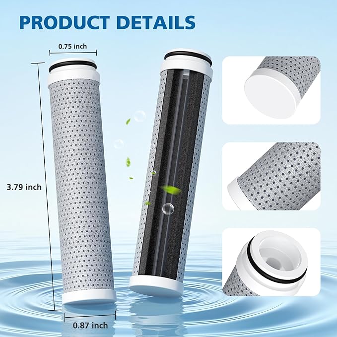 Carbon Shower Filter Compatible with Cobbe Handheld Shower Head, Water Filter for Water Softening, Replacement Filter with High Efficiency Filtration for Hard Water Chlorine Harmful Substance, 4 Pack