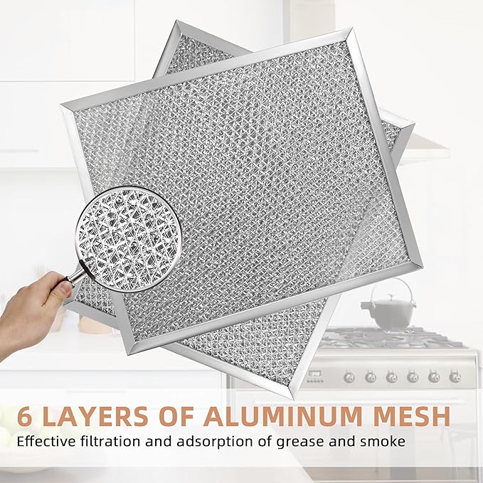 S97006931 Range Hood Filter by Fetechmate Compatible with Br-oan Nu-tone BP29 NY NV Series Range Hood 97006931 Aluminum Filter Replace 1172137, 5-3078, 88150, 99010121-10.5 x 8.75in - 4 PACK