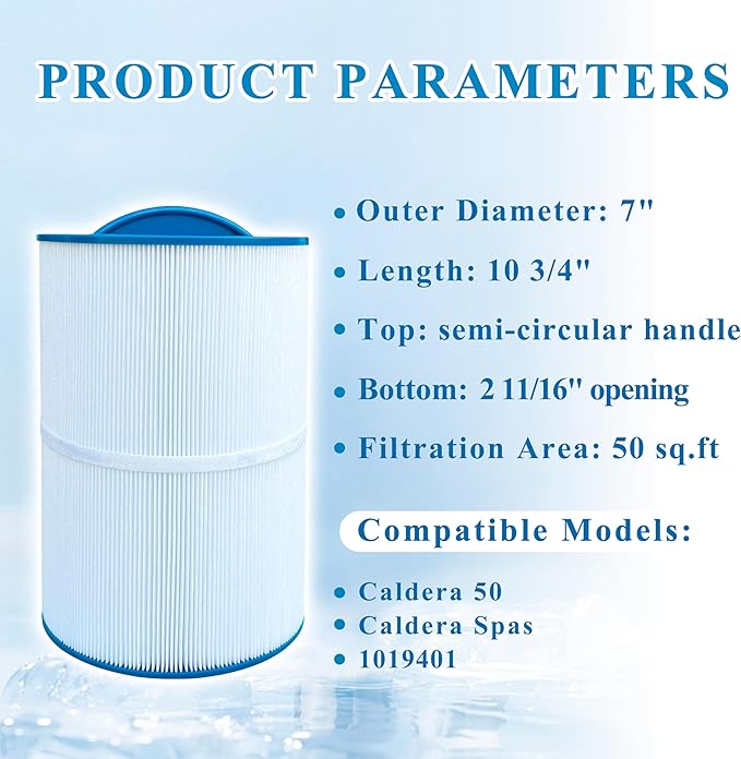 Spa Filter Compatible with C-7350, PCD50N, FC-3963, Caldera 50, 1019401, 73532, 50 sq.ft., 1 Pack
