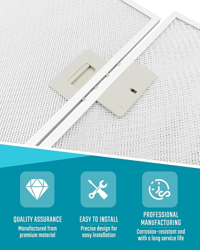 2 Pack 13.56 in. x 13.69 in. Aluminum Mesh Grease Filter Fit for Winflo Range Hood with Stainless Steel Frame Replace MSH1313