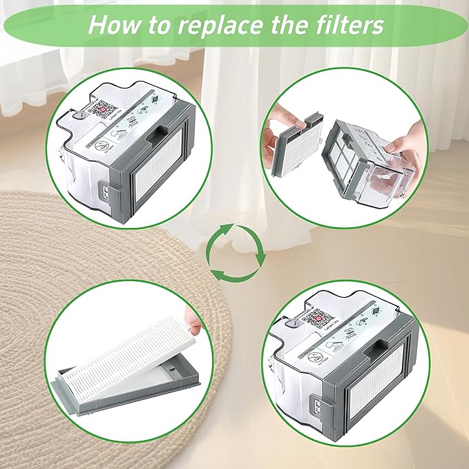 M210 Filters Replacement Brush Parts for Lefant M210 OKP K2 K3 K3A K4 K5 M210S M210B M213 Accessories Side Sweep Brush HEPA Filter Size 5.0 * 1.9 Inch