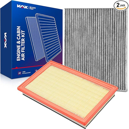 KAX Engine & Cabin Air Filter Kit, Replacement for Nissan Pathfinder 2013-2020 3.5L, Murano 2015-2024 3.5L, Maxima 2016-2023, Altima 2013-2018 3.5L, INFINITI QX60 2014-2020, Replace# CA4309 CF11776