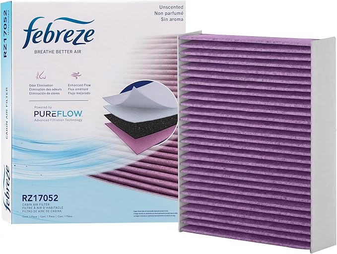 Febreze Odor Control Cabin Air Filter by PUREFLOW RZ17052 Fits 2019-2026 Toyota RAV4 2.5L, Subaru Ascent 2.4L; 2018-2027 Camry 2.5L; 2019-2027 Corolla 1.8L, 2.0L; 2018-2026 Crosstrek 2.0L