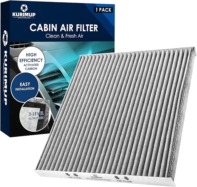 KURIMUP Premium Cabin Air Filter with Activated Carbon,Replacement for CF11819(CP819), Fit for Hyundai Sonata/Azera/Santa Fe, Kia Cadenza/Optima/Sedona, GMC Terrain, Chevrolet Equinox
