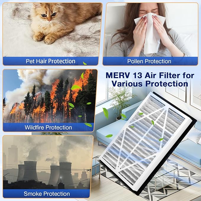2Pack 14x14x3 MERV13 air Filter Pleated Whole House Return Grille Filter Replacements are perfectly compatible with the Zephyr VGF Series 14x14x3 Whole House Return Grille Filter