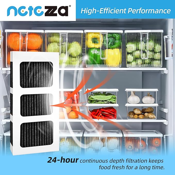 Netezza Paultra2 Refrigerator Air Filter Replacement, Compatible with Frigidaire Pureair Ultra 2,Pure Air Ultra 2,Pureair Ultra ii,and Electrolux 242047805,5303918847,EAP12364179, 6 Pack