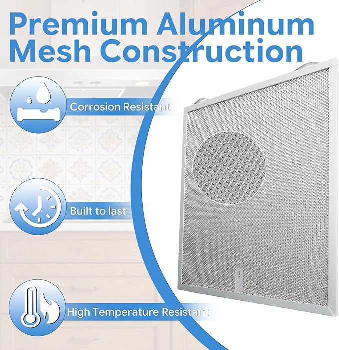 2 PCS 12-7/8 X 13-3/4 X 3/8 Inches Aluminum Mesh Range Hood Grease Filter Compatible with Broan-NuTone Range Hood BKSA1 BNSC1 TEN1 AHSA1 NKSA2 BKSA2 VBNSA1 Replace#: S99010436