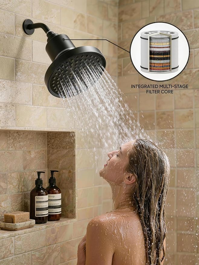 Universal Shower Filter Replacement Cartridge -Removes Chlorine, Heavy Metals, Iron, Sediments-WCQQ ShowerHead Water Filter Cartridge, Compatible with 25 Stage Filtration