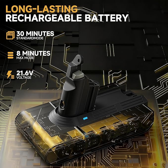 8000mAh V6 Battery Replacement Compatible with Dyson V6 (Animal/Absolute/Motorhead/Fluffy/SV03/SV04/SV05/SV06 /SV07/SV09/DC58/DC59/DC61/DC62/DC72/DC74) Cordless Vacuum Cleaner