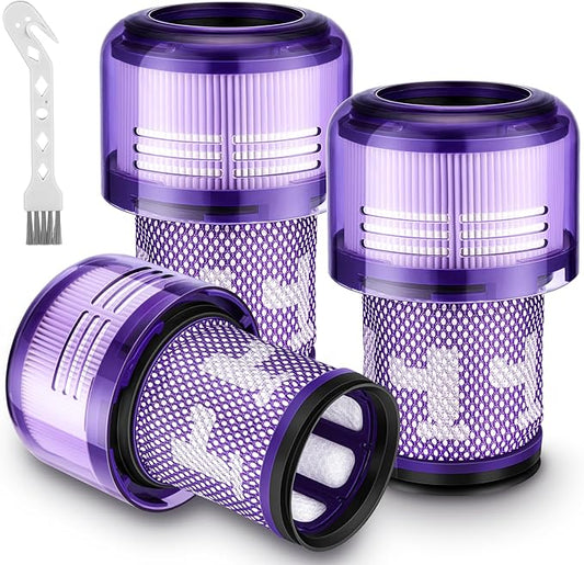 V12 Filter Replacements for Dyson V12 Detect Slim, Detect Slim Animal, Slim+ Cordless Vacuum and V12 Slim Absolute Vacuums, SV34, SV35 V12 Vacuum Cleaner Filter Replacement, Part No. 971517-01, 3 Pack