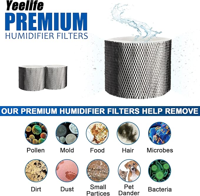 HWF75 Humidifier Filter Replacements for Holmes HWF75CS, HWF75PDQ-U, Filter D, Sunbeam Cool Mist Humidifier Filter SCM3501, SCM3502, SCM3656, SCM3657, SCM3609P (2pack)