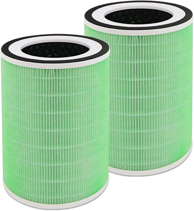 2 Pack True KILO Filter For Afloia KILO, Compatible with Afloia KILO, KILOPLUS, KILOPRO, MIRO, MIRO PRO and MORENTO KILO, True 360° 3-Stage Filtration for afloia air pur-ifier filter replacement Green