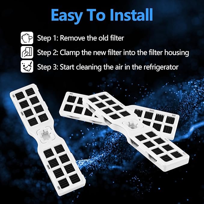 ROMON 6 Pack Refrigerator Air Filter Replacement for Frigidaire FRGPAAF2 PureAir AF-2 Air Filter Compatible with Frigidaire FRFC2323AS, FRFC232LAF, FRFC233LAF, FRFG2323AF, FRFN2823AS Fridge