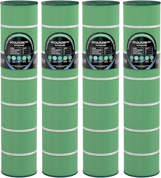 POOLPURE C5030 Antimicrobial Pool Filters Compatible with Pleatco PA131-PAK4, Ultral-A2, Hayward CX1280XRE, SwimClear C5025, C5030, C5020, Unicel C-7494, Filbur FC-1227, FC-6435, 4 X 131 sq. ft.
