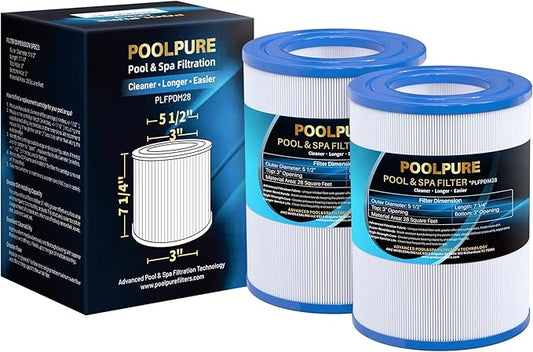 POOLPURE PDM28 Spa Filter Replaces 461273, FC-9944, SD-01392, AquaRest Dream Maker Hot Tub Filter, 28 sq. ft. 2Pack