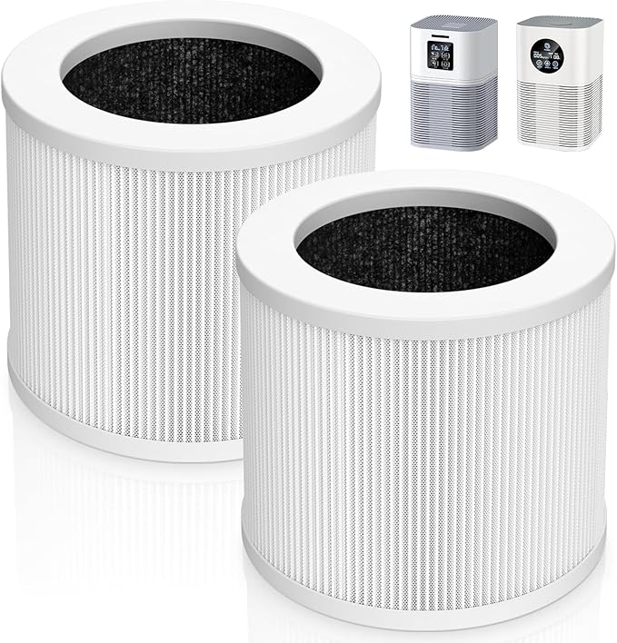 2 Pack A1 Filter Compatible with VEWIOR Air Purifier HQSC-50, HQKJ-80, A1, AMEIFU AP01W, KOIOS HQKJ-50 Tailulu PUR0003, Efficient Filter for VEWIOR A1 Air Purifier, White