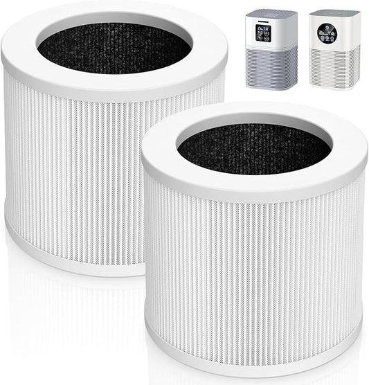 2 Pack A1 Filter Compatible with VEWIOR Air Purifier HQSC-50, HQKJ-80, A1, AMEIFU AP01W, KOIOS HQKJ-50 Tailulu PUR0003, Efficient Filter for VEWIOR A1 Air Purifier, White
