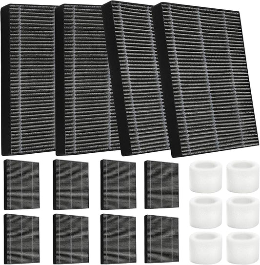DerBlue 12pcs Wick Replacement Filter and 6pcs Top Fill Humidifier Replacement Filters Compatible with LEVOIT Superior 6000S Smart Evaporative Humidifier