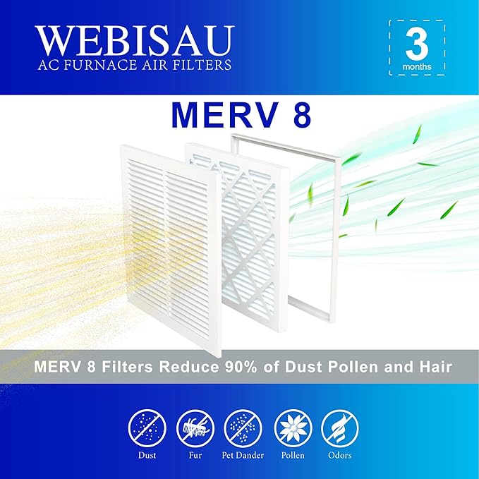 10x10x1 Air Filter MERV 8 MPR 600 6Pack Furnace Filters Pleated HVAC AC Furnace Air Filters,Air Conditioner Filters (Exact size: 9 3/4"x9 3/4"x3/4")