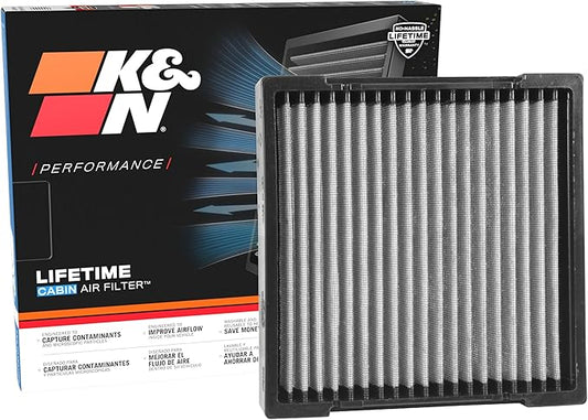 K&N LIFETIME Cabin Air Filter: Premium, Washable, Clean Air for your Cabin: Compatible with 2008-2026 Acura/Honda: MDX, RDX, TLX, Accord, Civic, SI, Type R, CR-V, Odyssey, VF2033